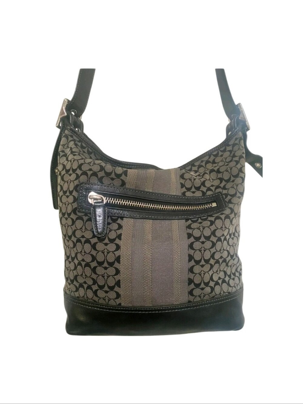 Coach Legacy 19918 Signature Stripe Duffle Bag Shoulder Bag EUC 2012 - Picture 4 of 7